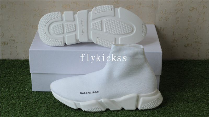 Update Version Balenciaga Speed Trainer Sock Race Runners All White